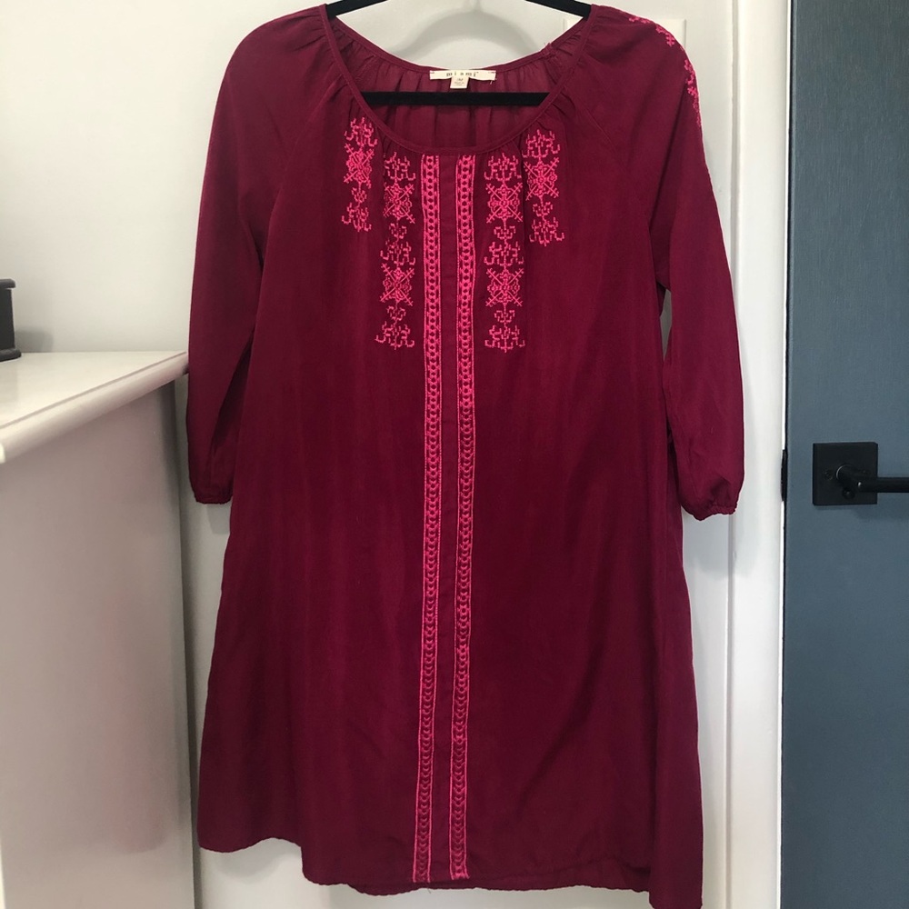 Embroidered 3/4 length Dress